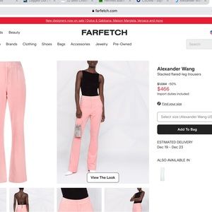 Alexander Wang stacked flair legged trousers.